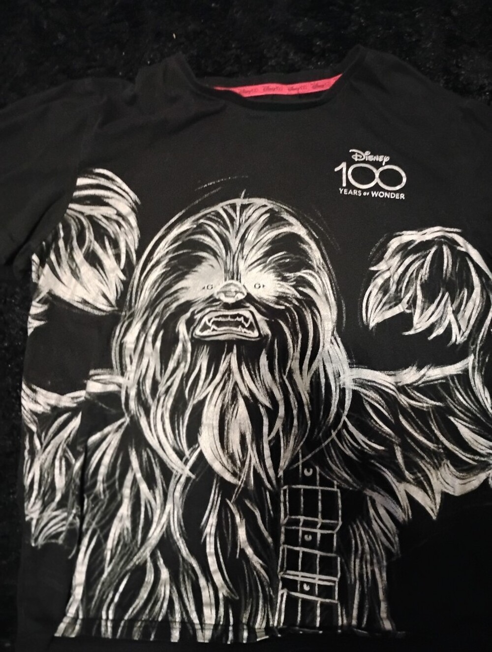 Disney 100 Black & White Chewbacca Graphic Tee